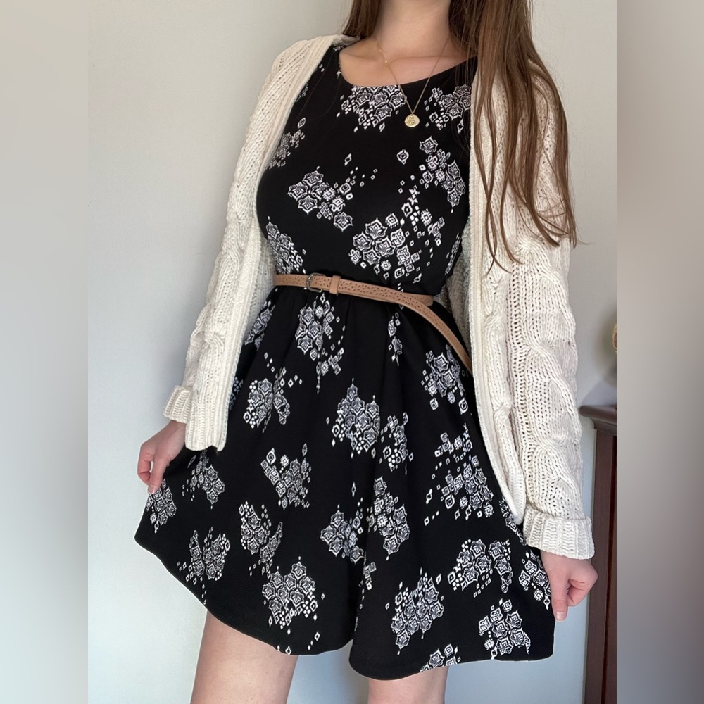 Black and White Mini Dress